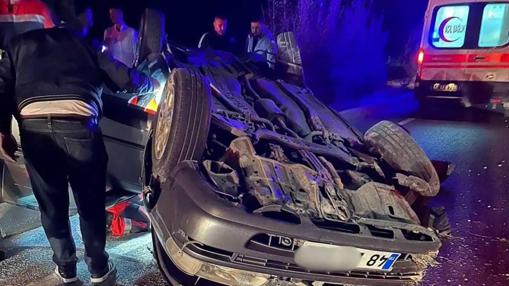 Muğla' da takla atan araçta sürücü hafif yaralandı