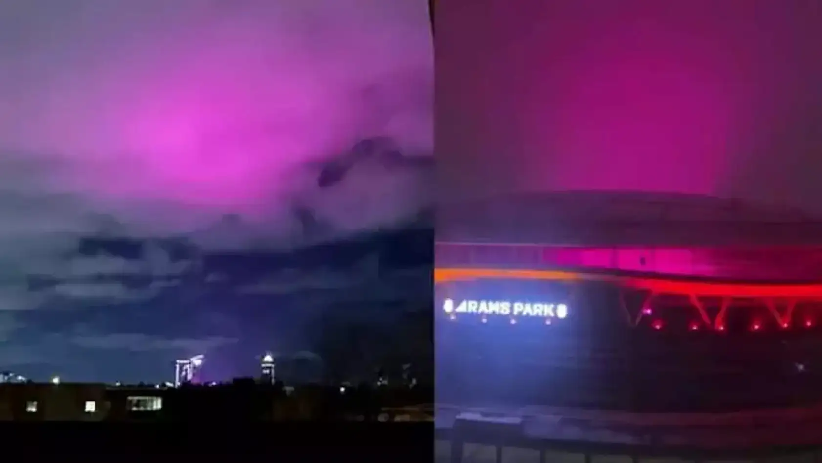 İstanbullular şaşkın! Geceyi aydınlatan pembe bulutların ardından Galatasaray çıktı