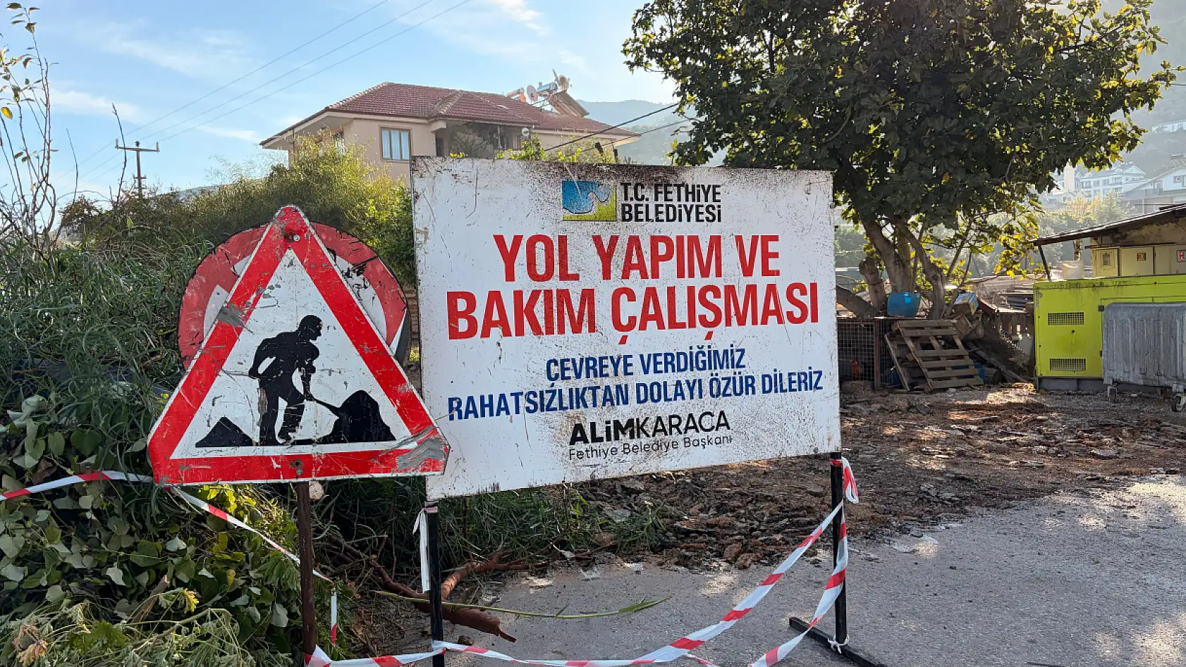 Fethiye'de Hıdırlık mevkii kanal boyunda yol çalışmaları başladı