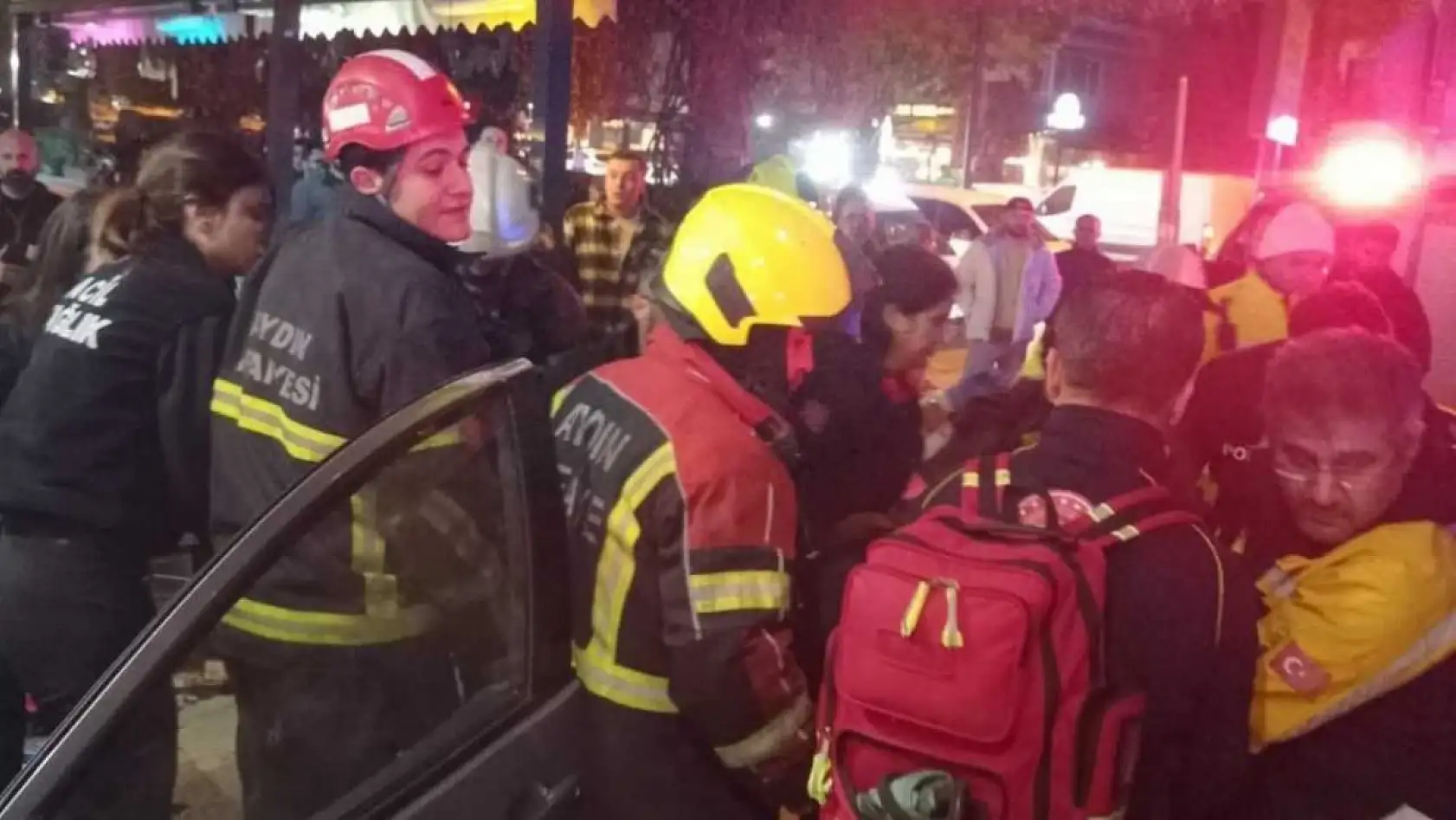 Takla atan araç banka şubesine çarparak durabildi: 2 yaralı