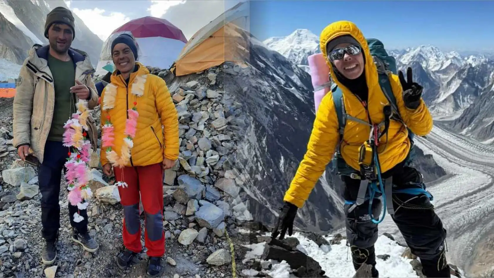 Dünyanın en yüksek 2.dağına tırmanıp tarihe geçen Türk kadın dağcı o anları anlattı