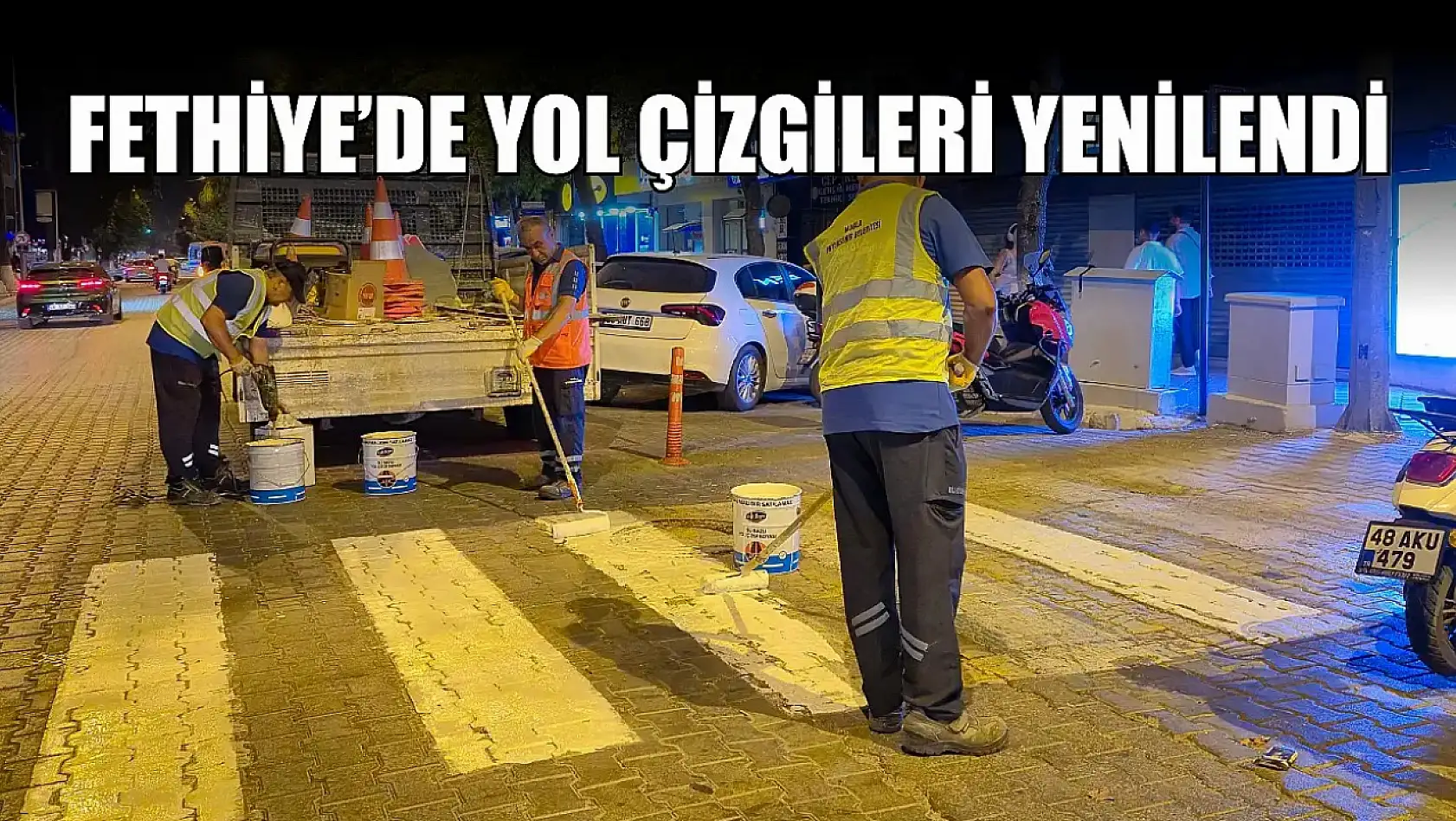 Fethiye'de Yol Çizgileri Yenilendi