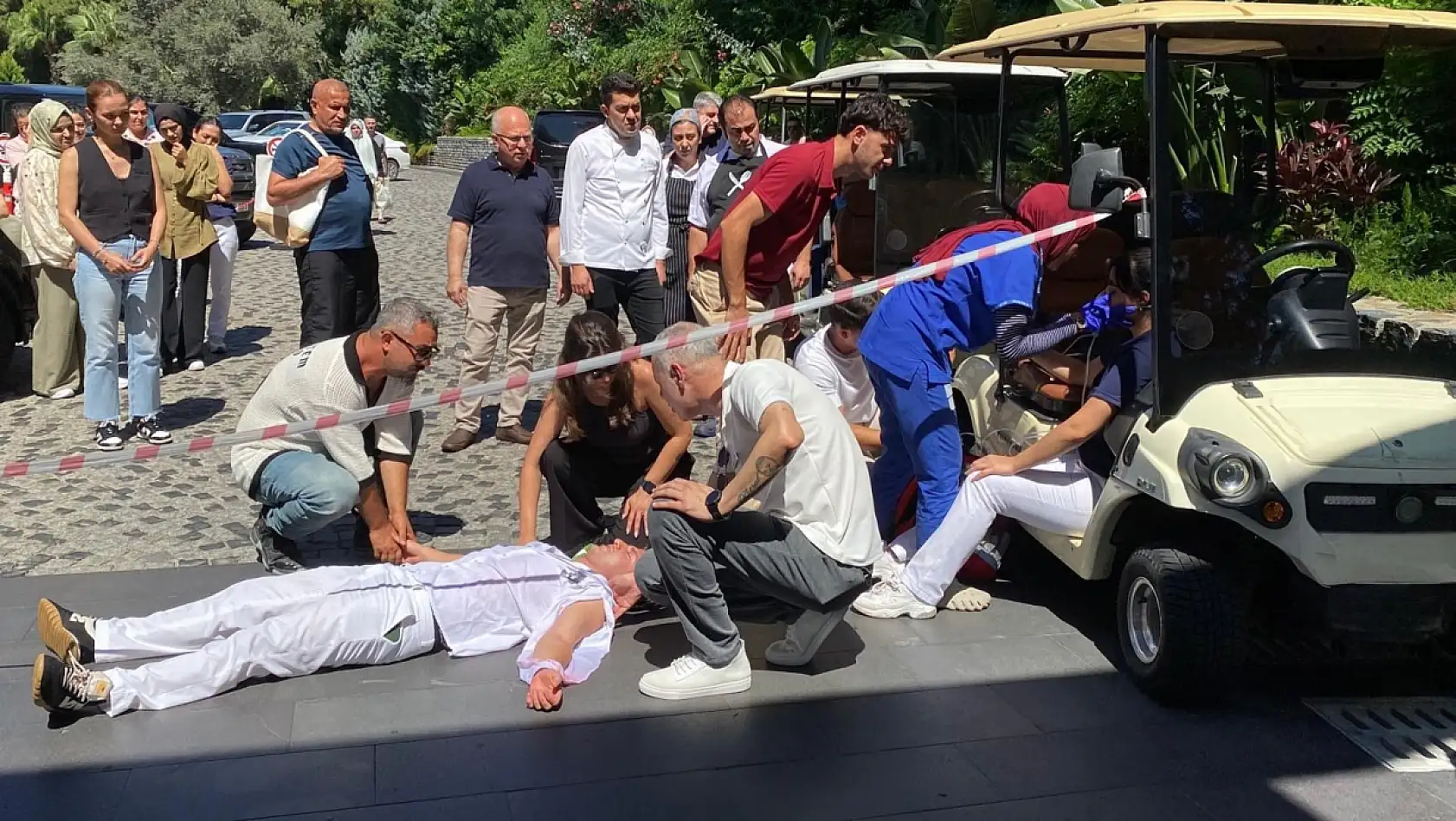 Bodrum'da otelde yapılan yangın tatbikatı nefesleri kesti