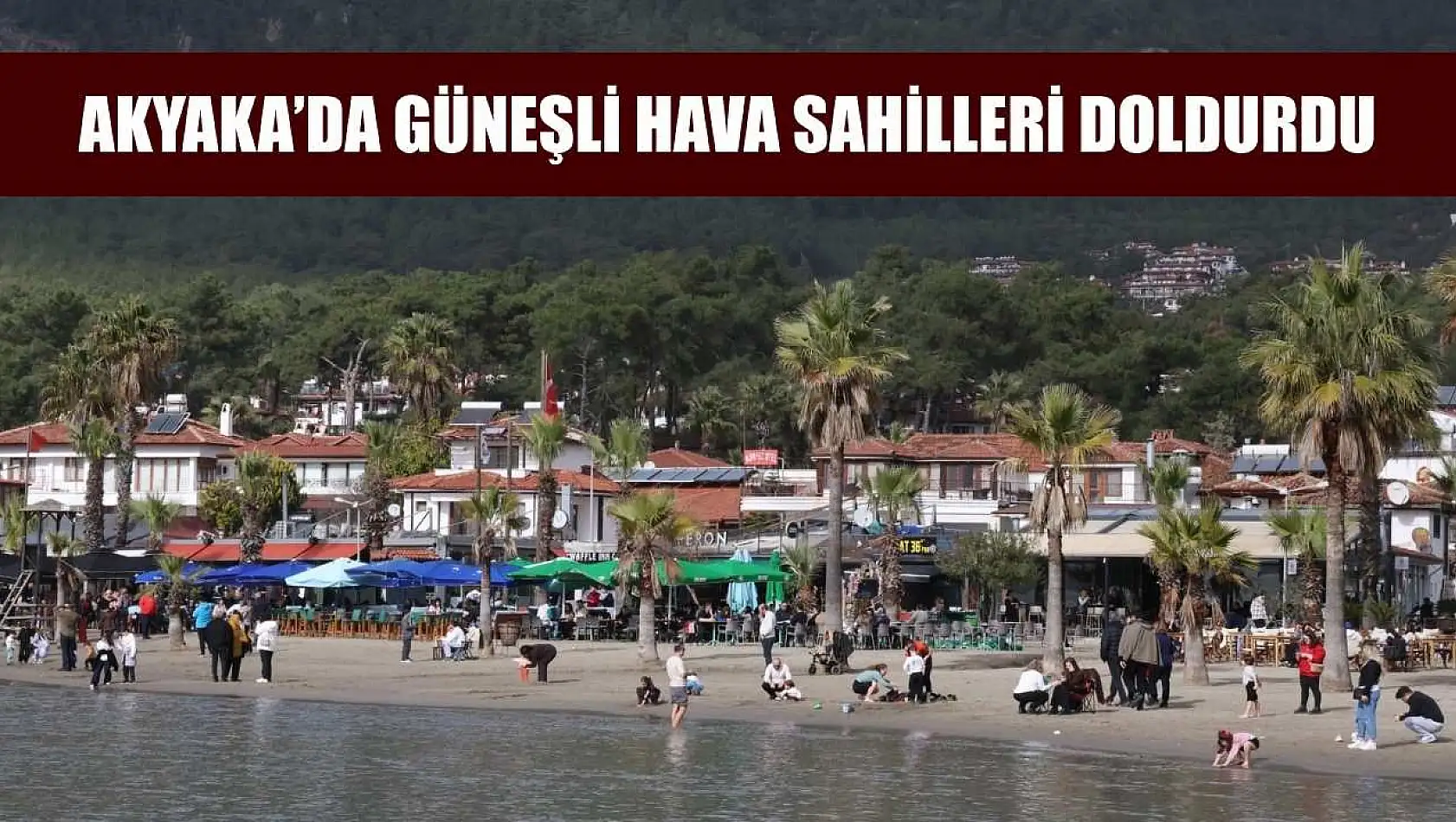 Akyaka'da güneşli hava sahilleri doldurdu