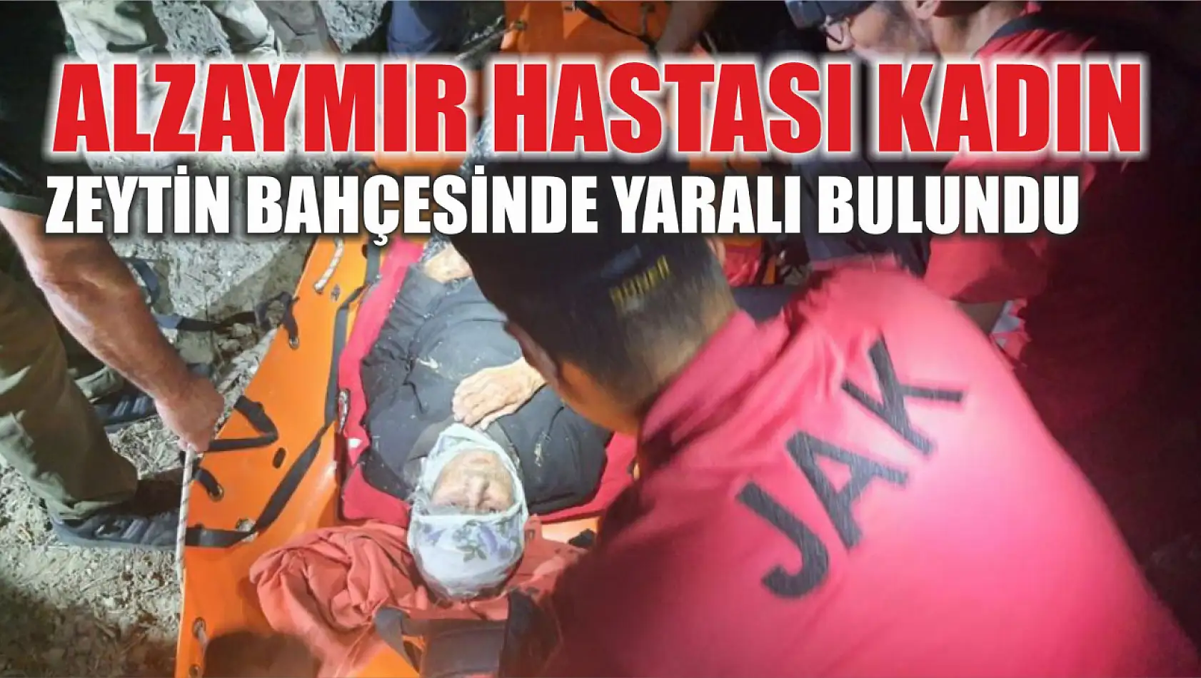 Alzaymır hastası kadın zeytin bahçesinde yaralı bulundu