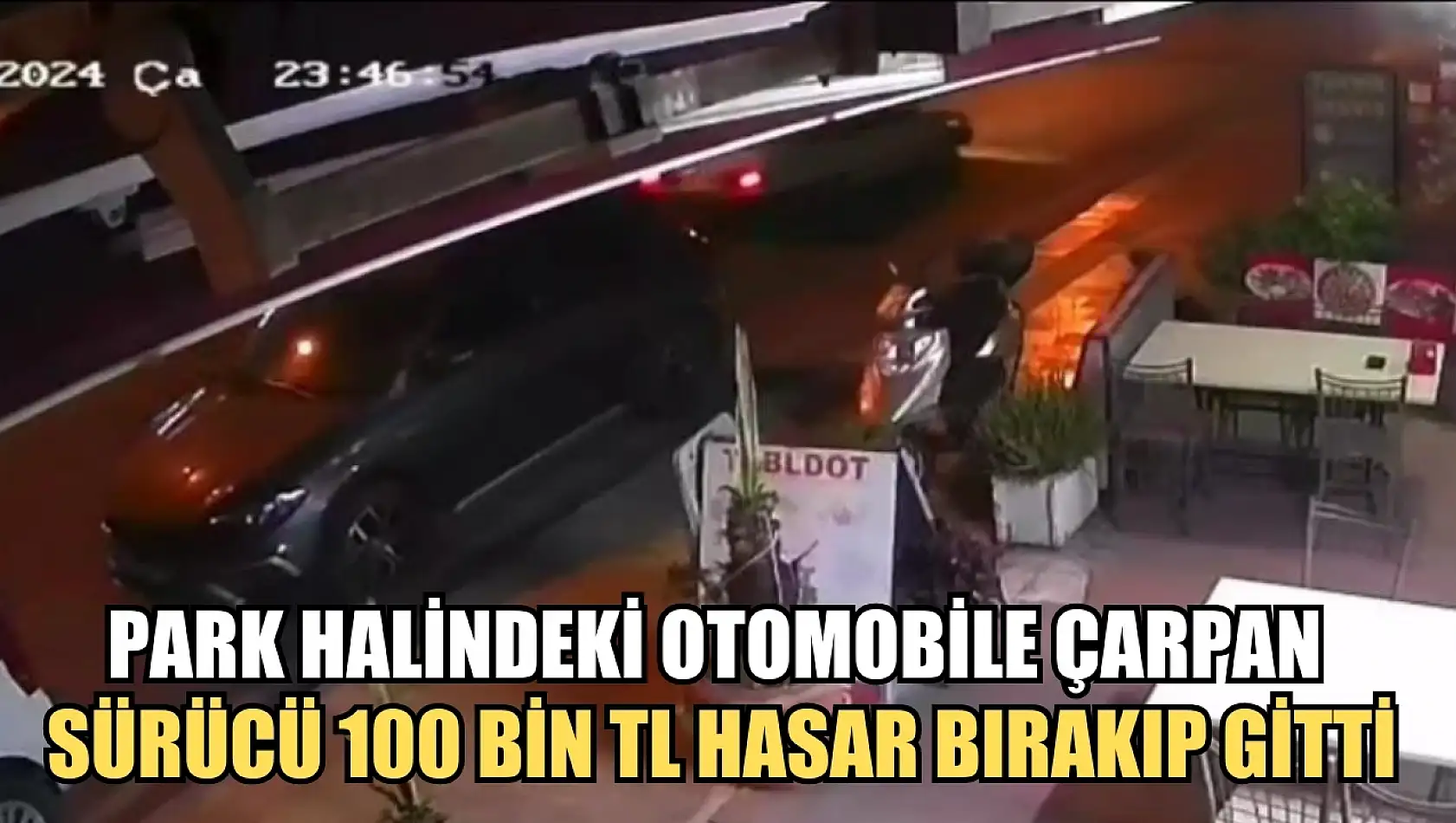 Bodrum'da park halindeki otomobile çarpan sürücü 100 bin TL hasar bırakıp gitti