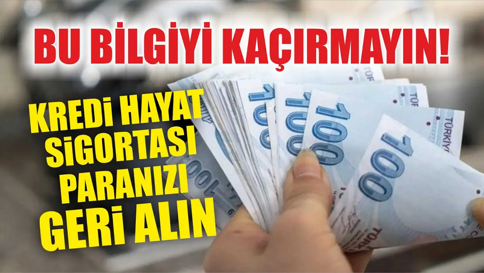 Bu Bilgiyi Kaçırmayın! Kredi Hayat Sigortası Paranızı Geri Alın!