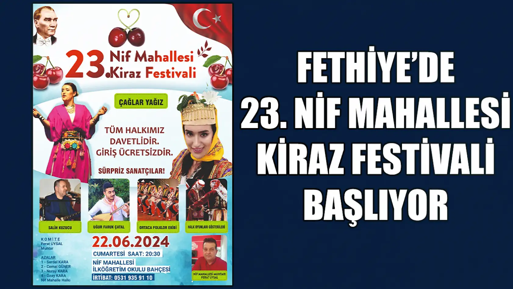 Fethiye'de 23. Nif Mahallesi Kiraz Festivali Başlıyor
