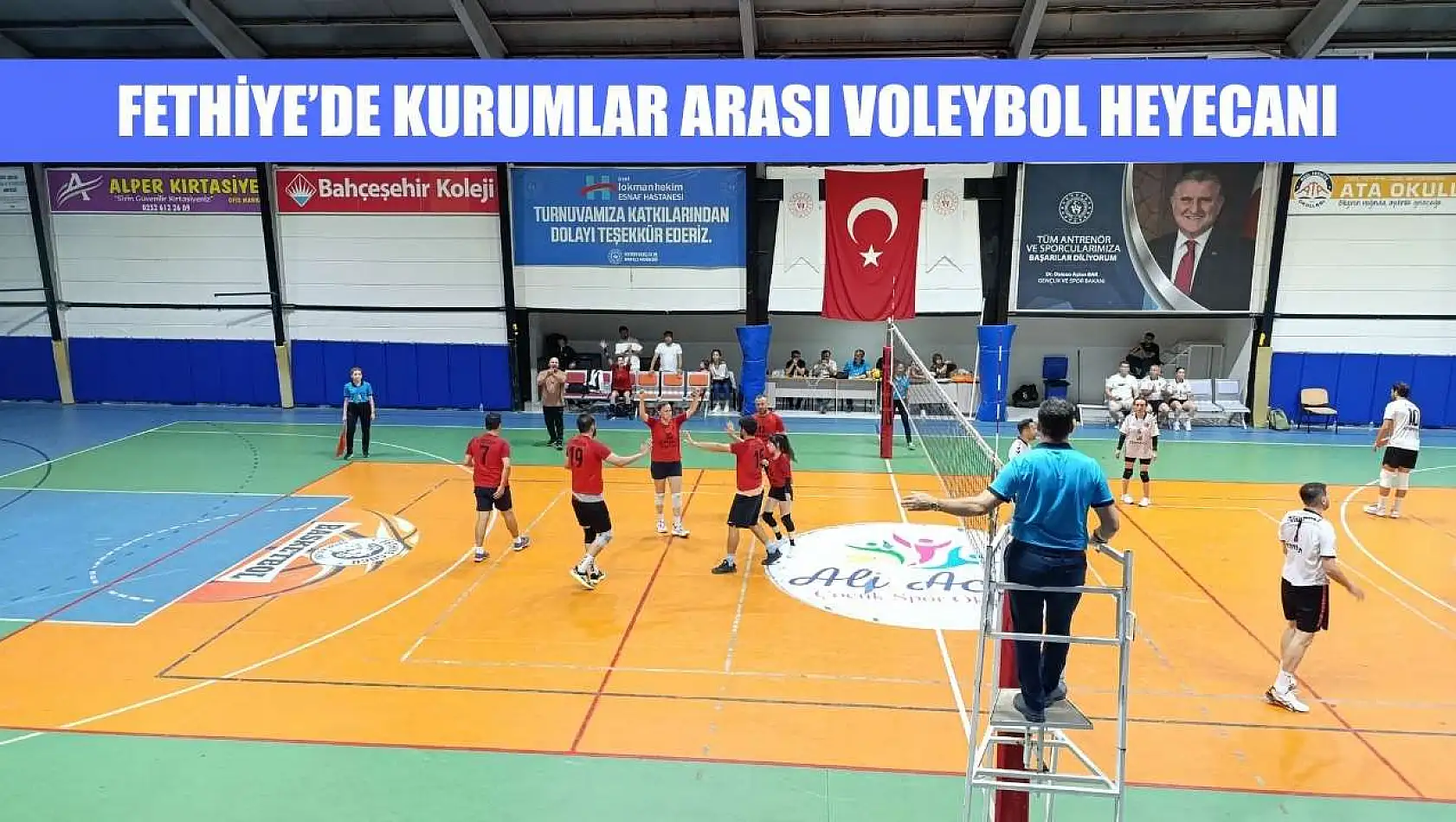 Fethiye'de Kurumlar Arası Voleybol heyecanı