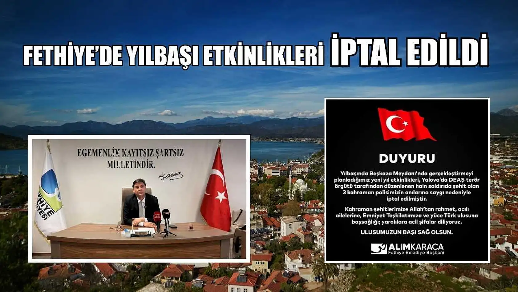 Fethiye'de yılbaşı etkinlikleri iptal edildi