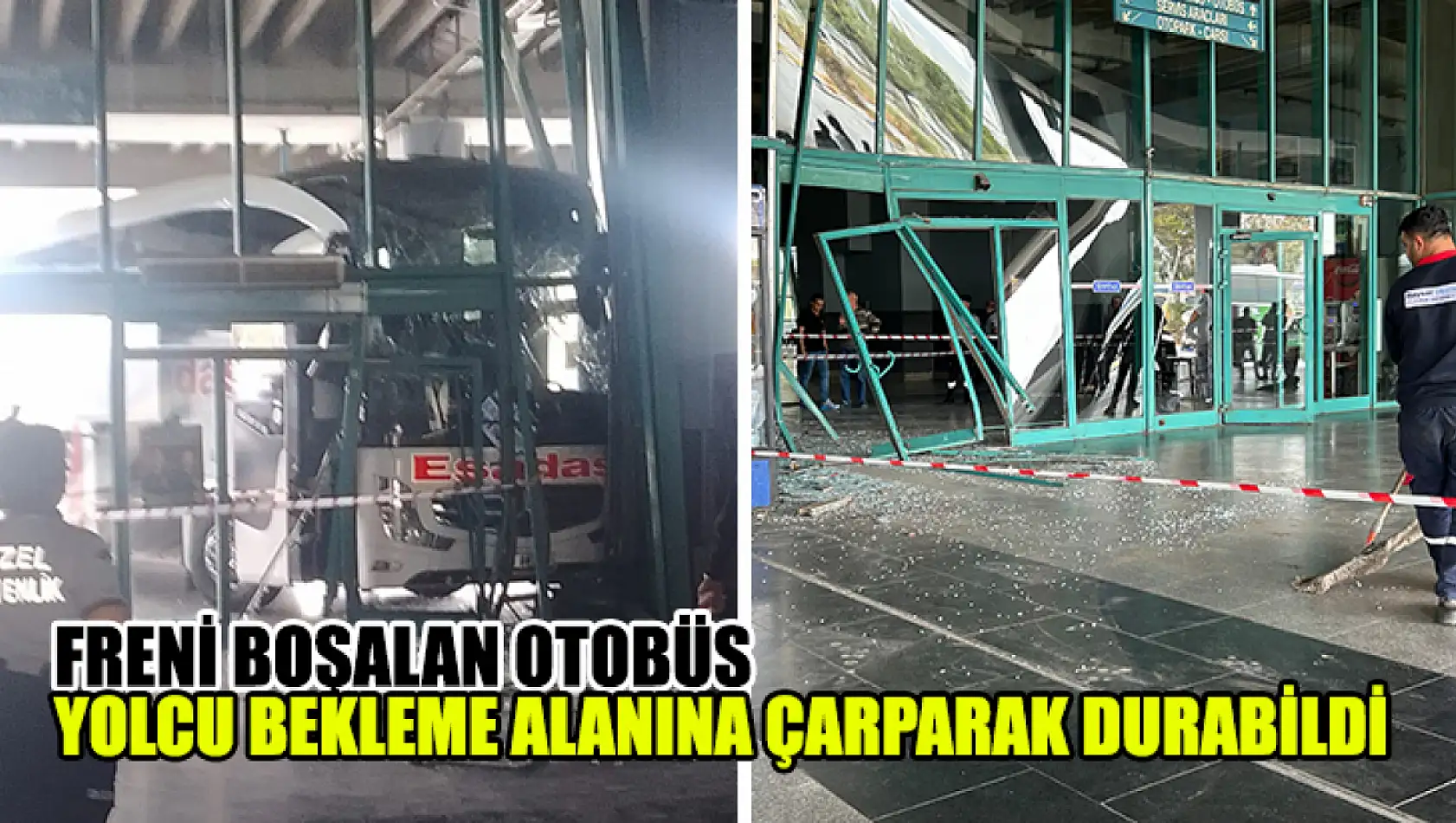 Freni Boşalan Otobüs Yolcu Bekleme Alanına Çarparak Durabildi