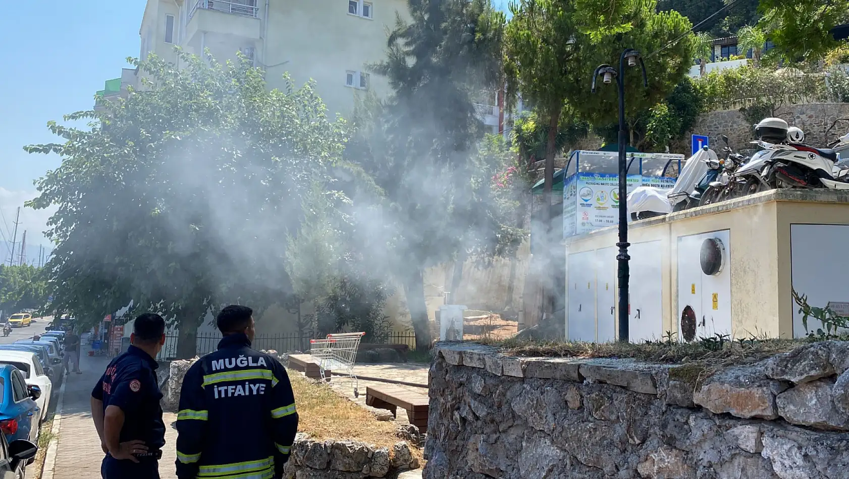 Fethiye'de korkutan trafo yangını