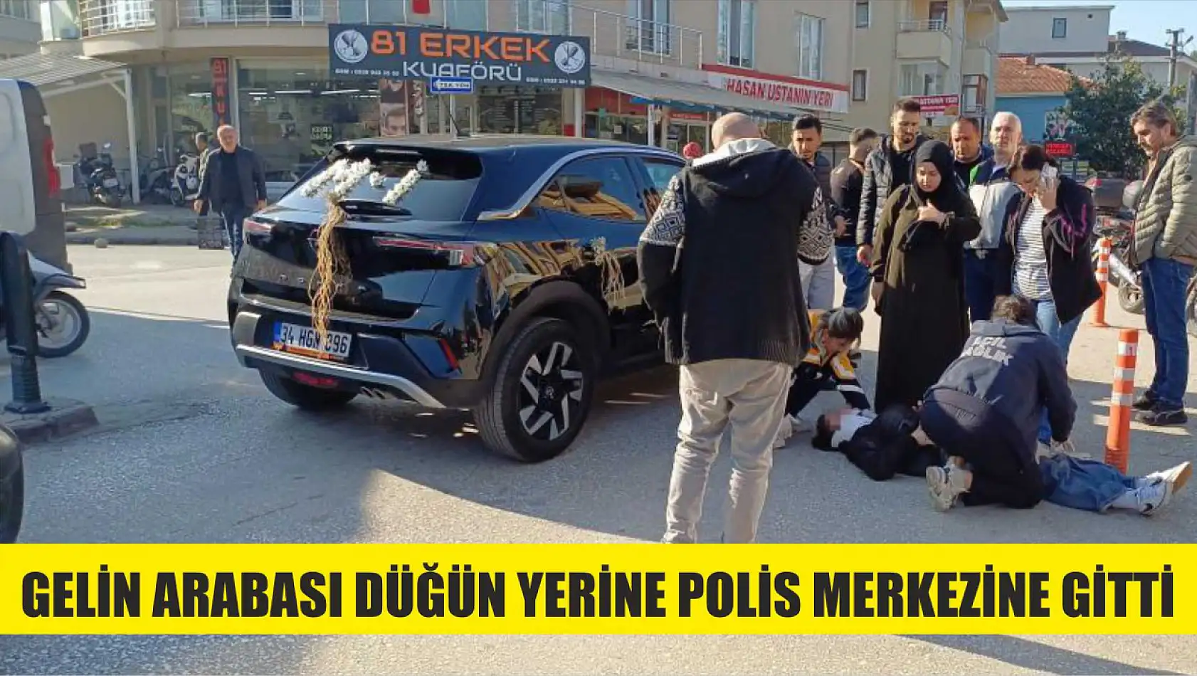 Gelin arabası düğün yerine polis merkezine gitti