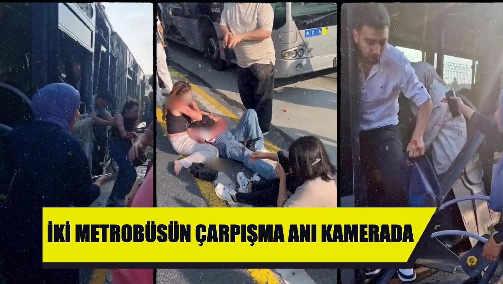 İki metrobüsün çarpışma anı kamerada