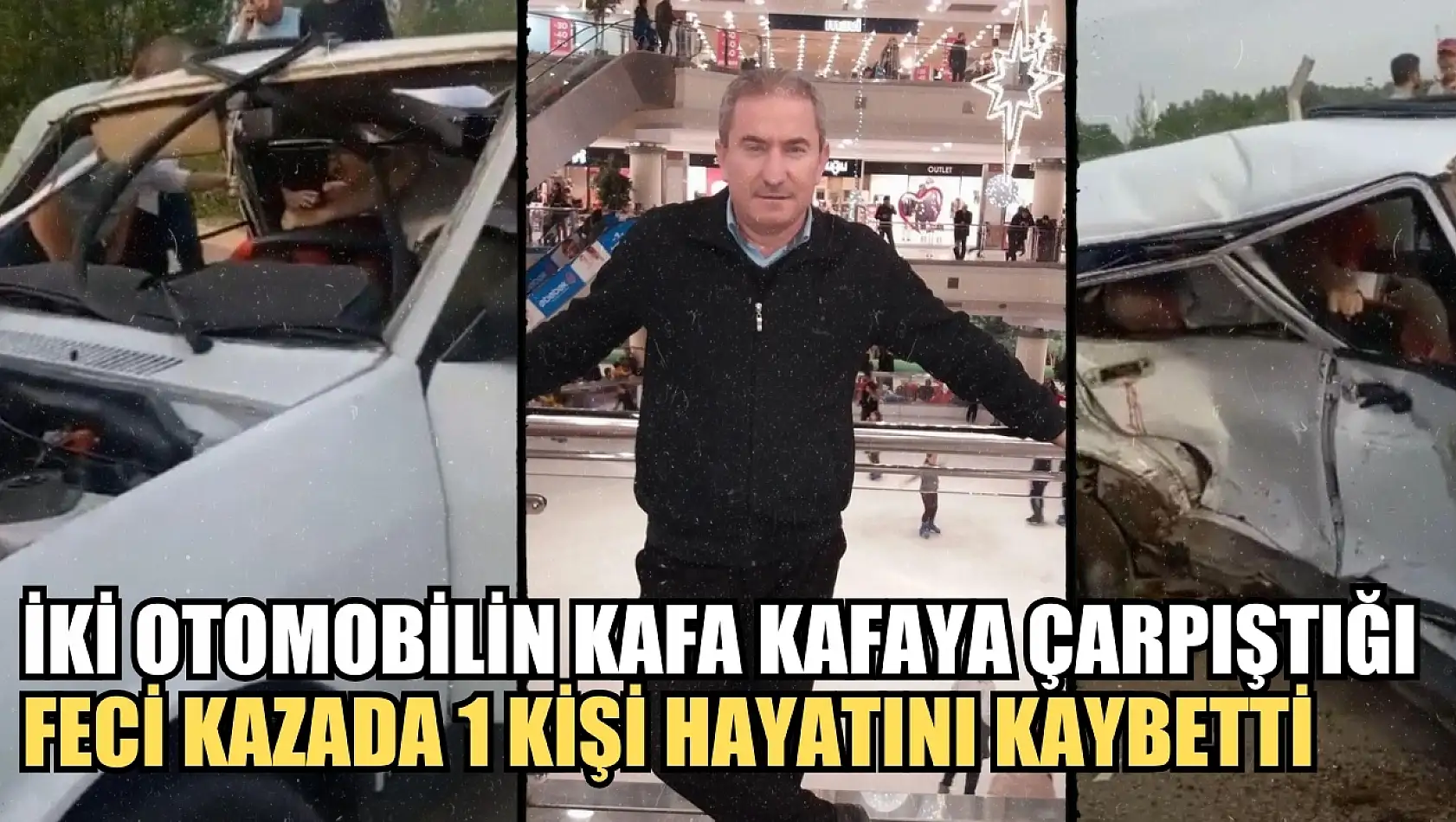 İki otomobilin kafa kafaya çarpıştığı feci kazada 1 kişi hayatını kaybetti