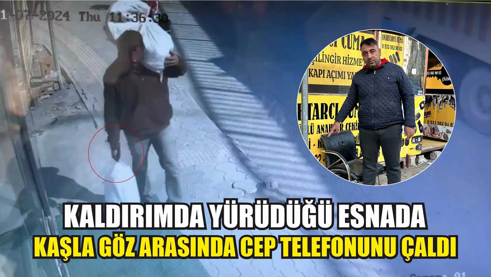 Kaldırımda yürüdüğü esnada kaşla göz arasında cep telefonunu çaldı