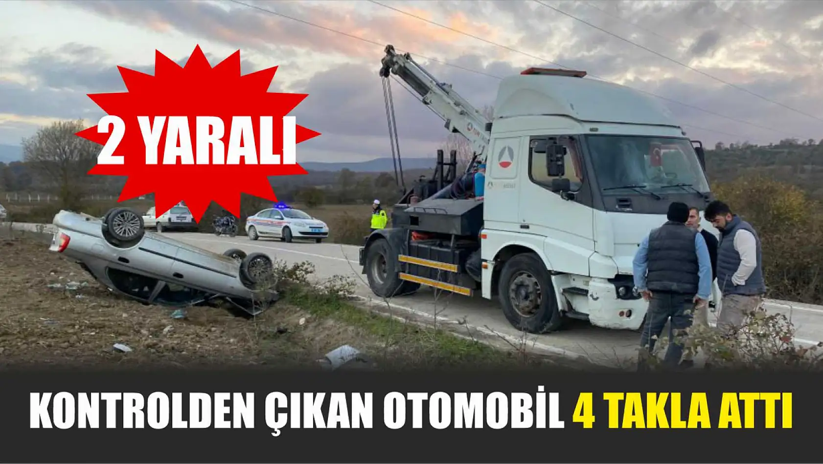 Kontrolden çıkan otomobil 4 takla attı: 2 yaralı