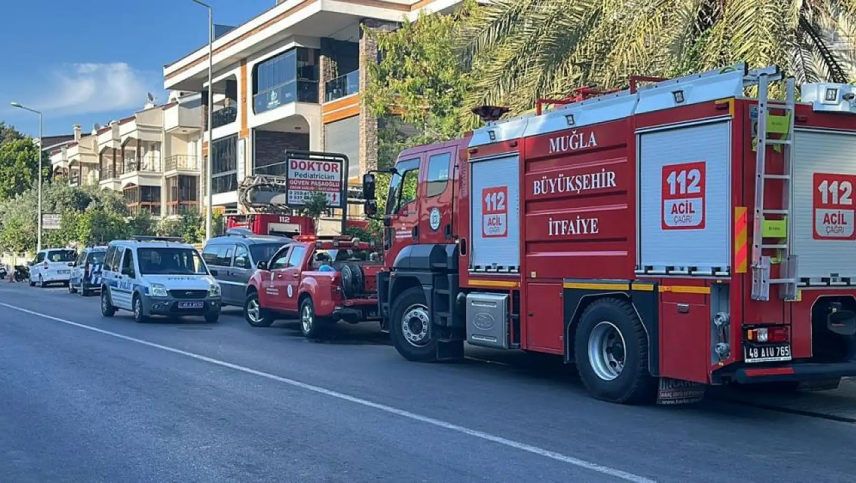 Marmaris'te apart oteldeki yangın söndürüldü