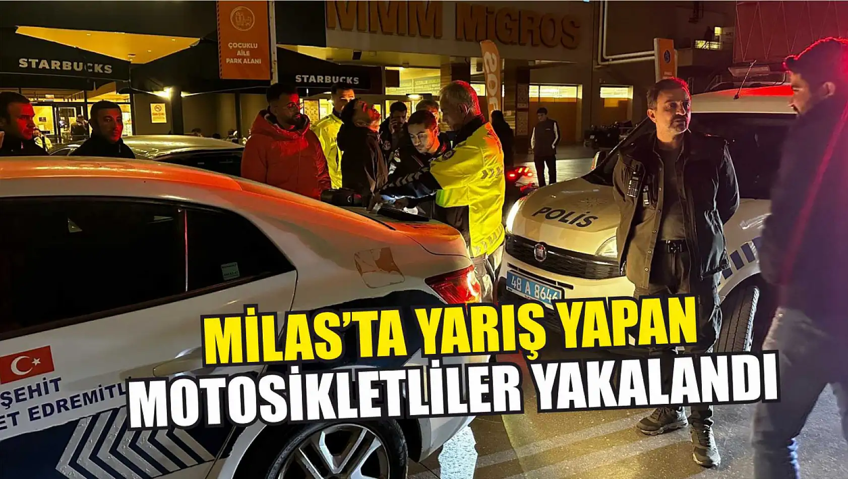 Milas'ta yarış yapan motosikletliler yakalandı