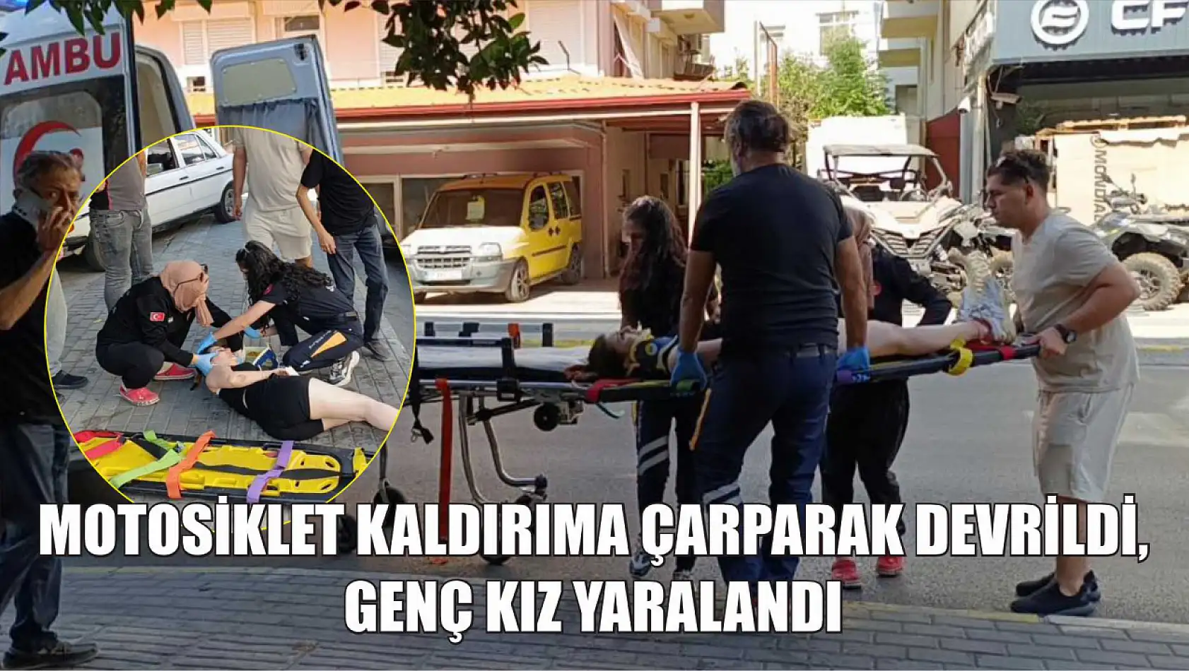 Motosiklet kaldırıma çarparak devrildi, genç kız yaralandı