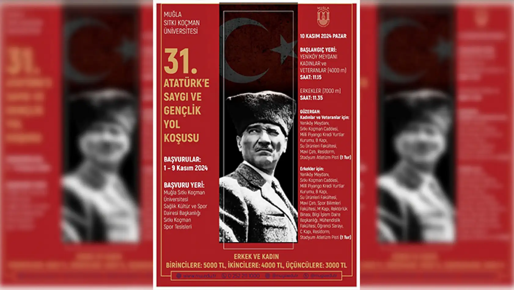 MSKÜ 31'inci Atatürk'e Saygı Gençlik Yol koşusu Pazar günü