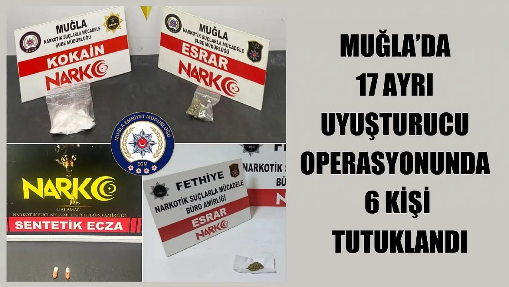 Muğla'da 17 ayrı uyuşturucu operasyonunda 6 kişi tutuklandı