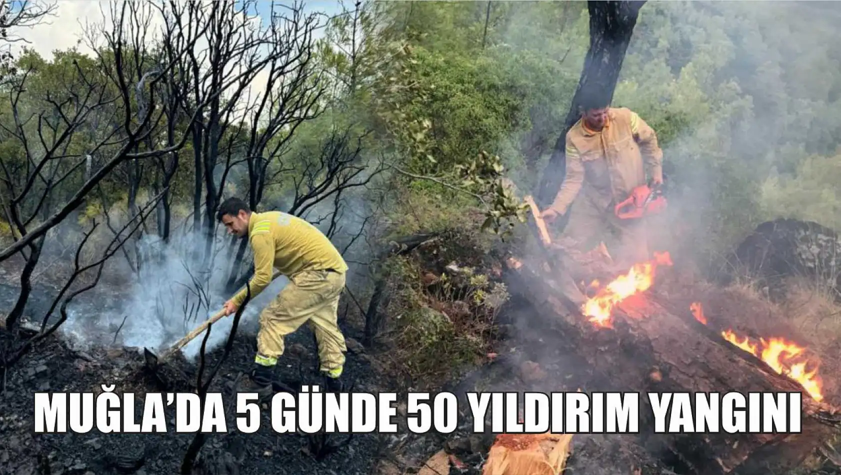 Muğla'da 5 günde 50 yıldırım yangını