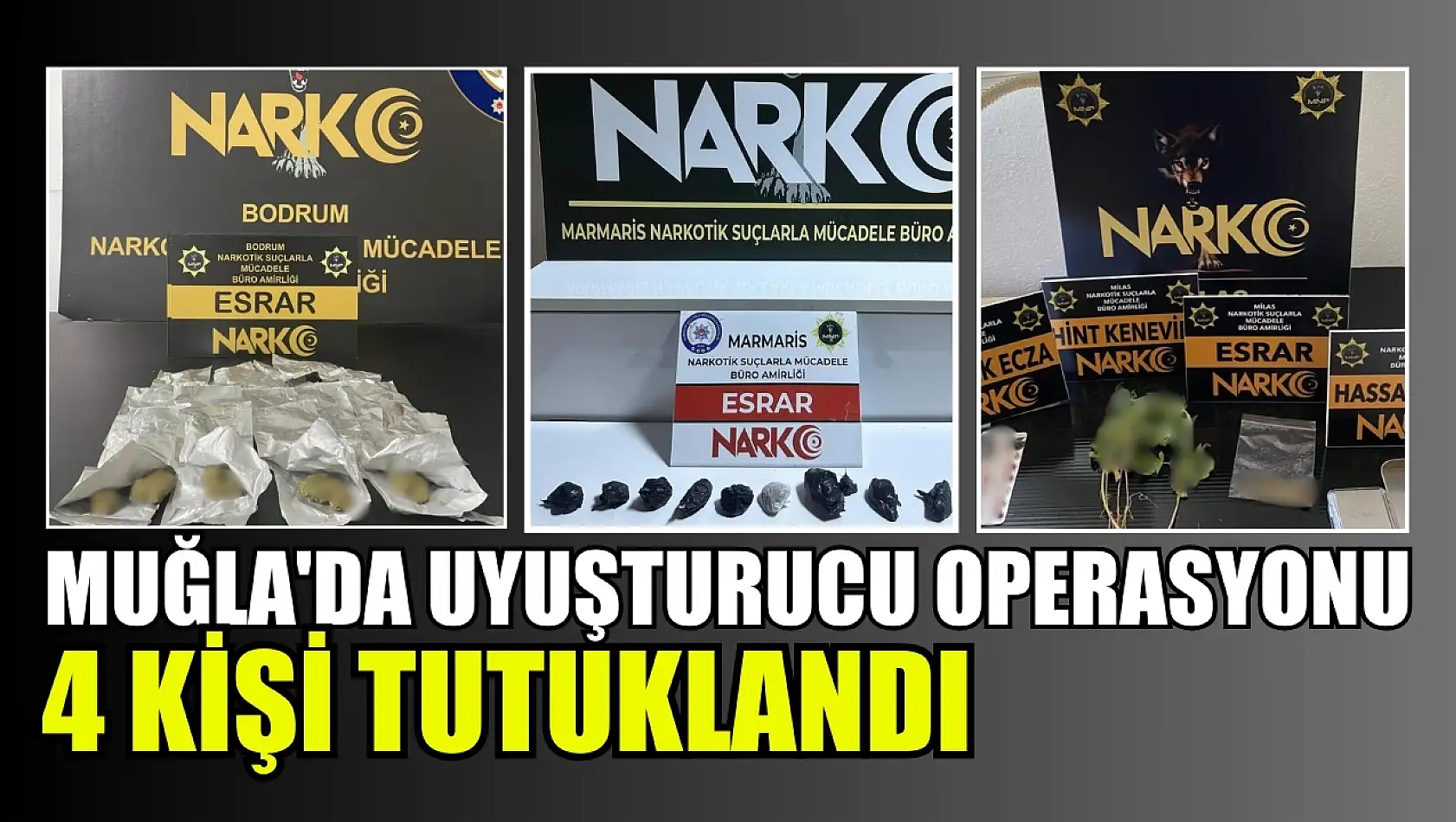 Muğla'da uyuşturucu operasyonu:4 tutuklama