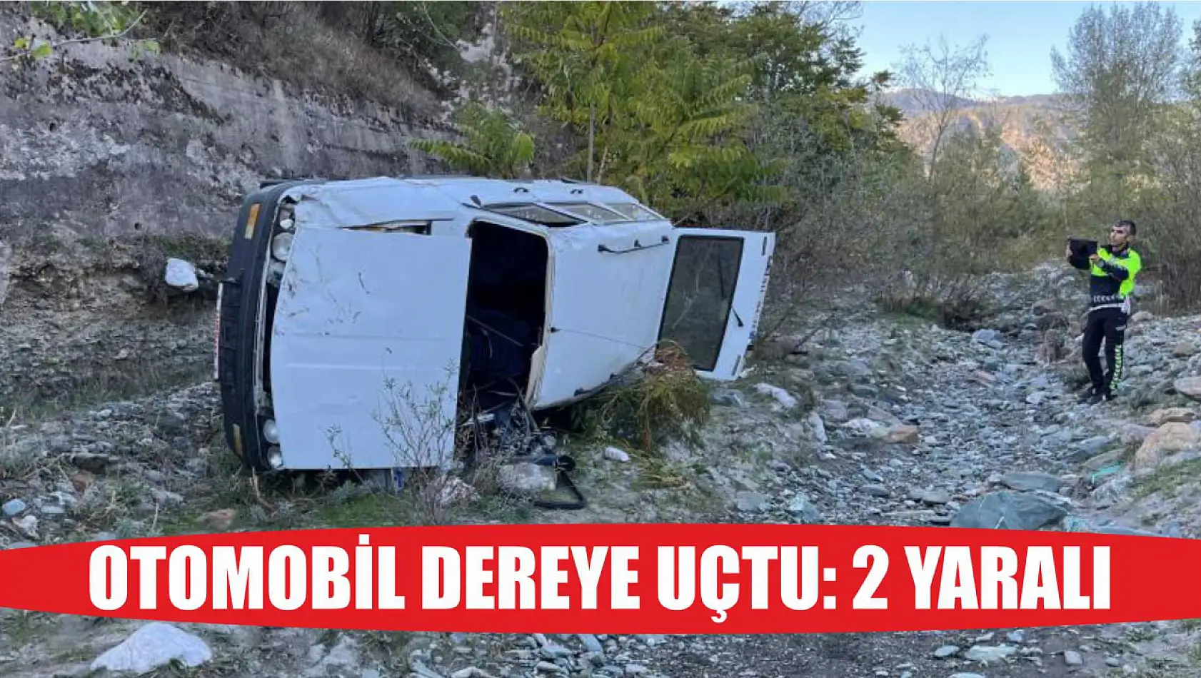 Otomobil dereye uçtu: 2 yaralı