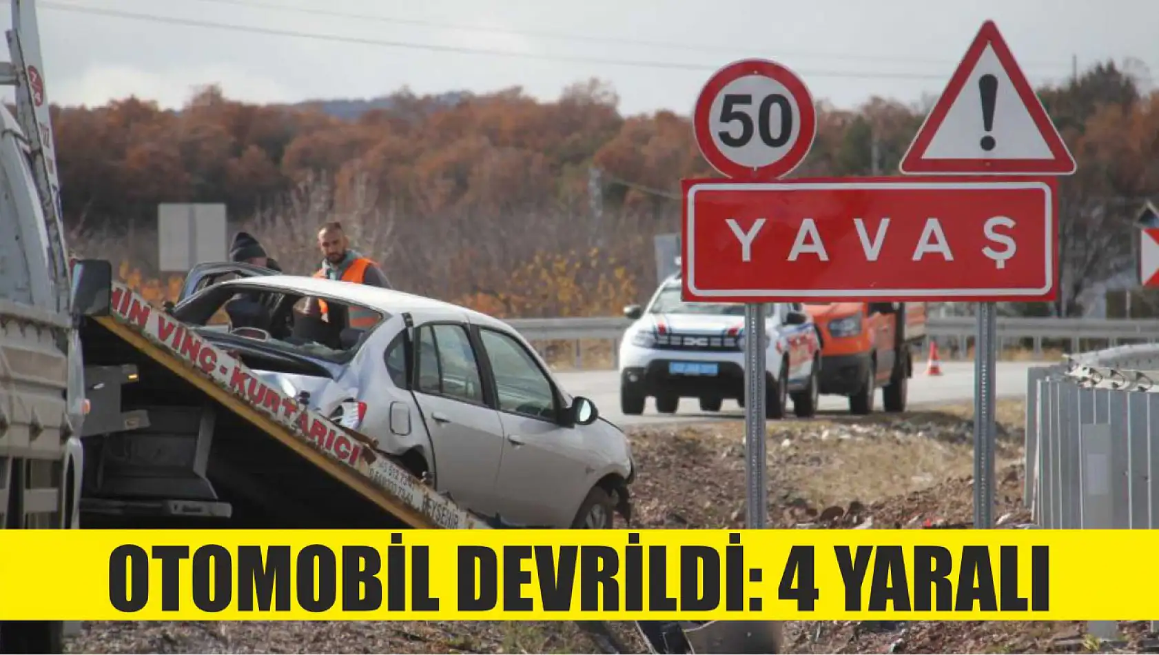 Otomobil devrildi: 4 yaralı