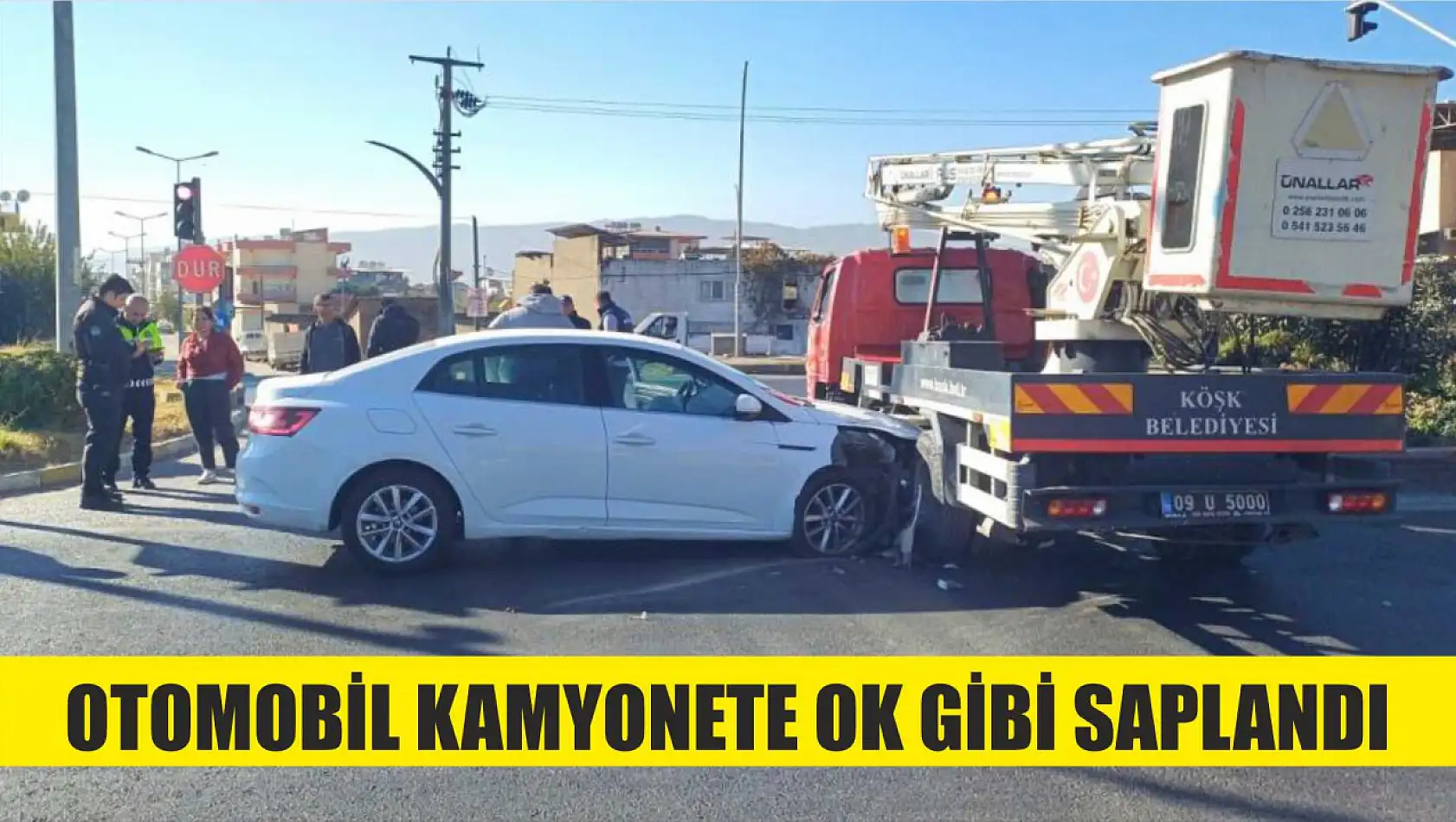 Otomobil kamyonete ok gibi saplandı