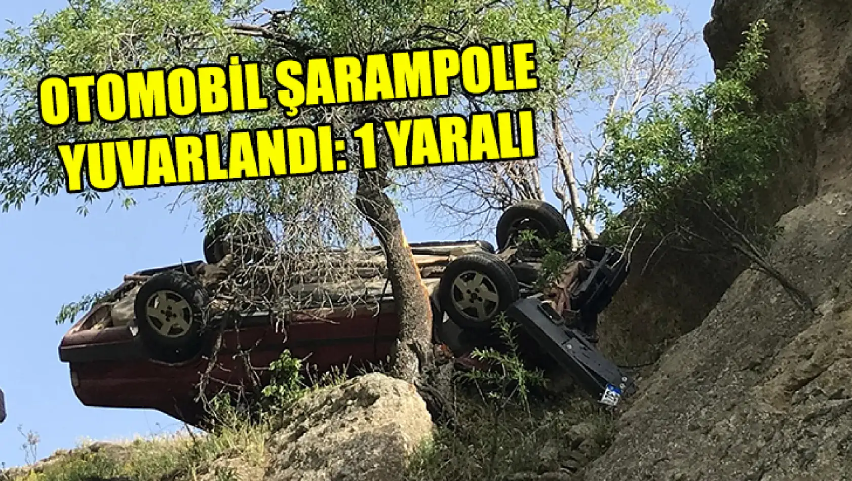 Otomobil Şarampole Yuvarlandı: 1 Yaralı