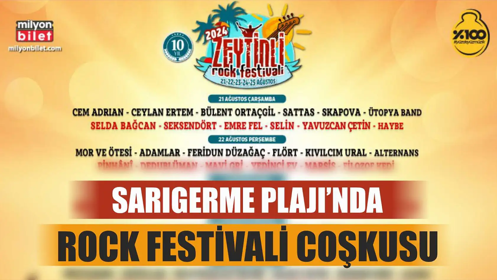 Sarıgerme Plajı'nda Rock Festivali Coşkusu