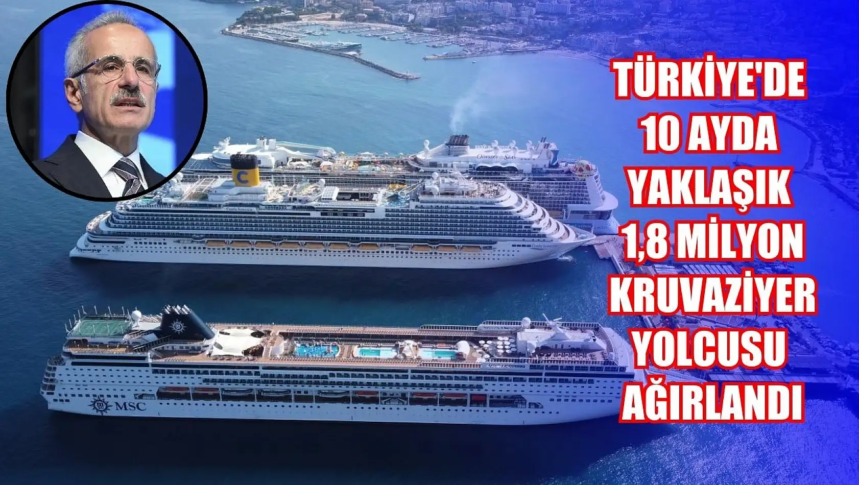 Türkiye'de 10 ayda yaklaşık 1,8 milyon kruvaziyer yolcusu ağırlandı