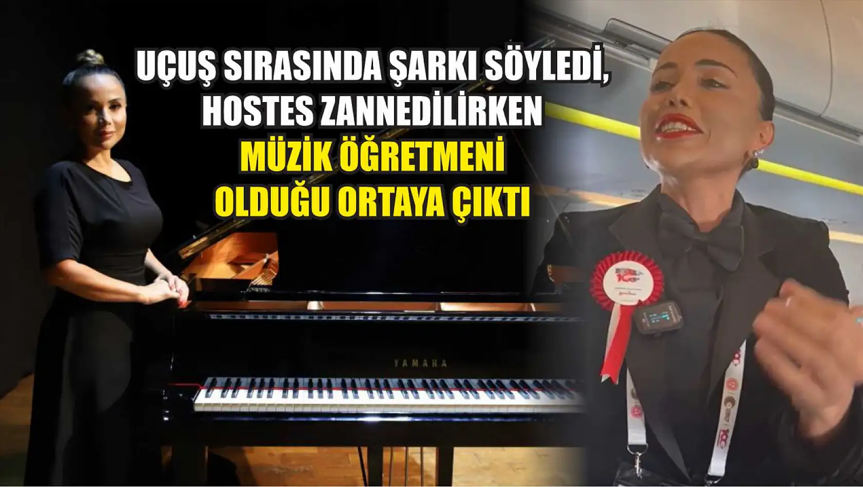 Uçuş sırasında şarkı söyledi, hostes zannedilirken müzik öğretmeni olduğu ortaya çıktı