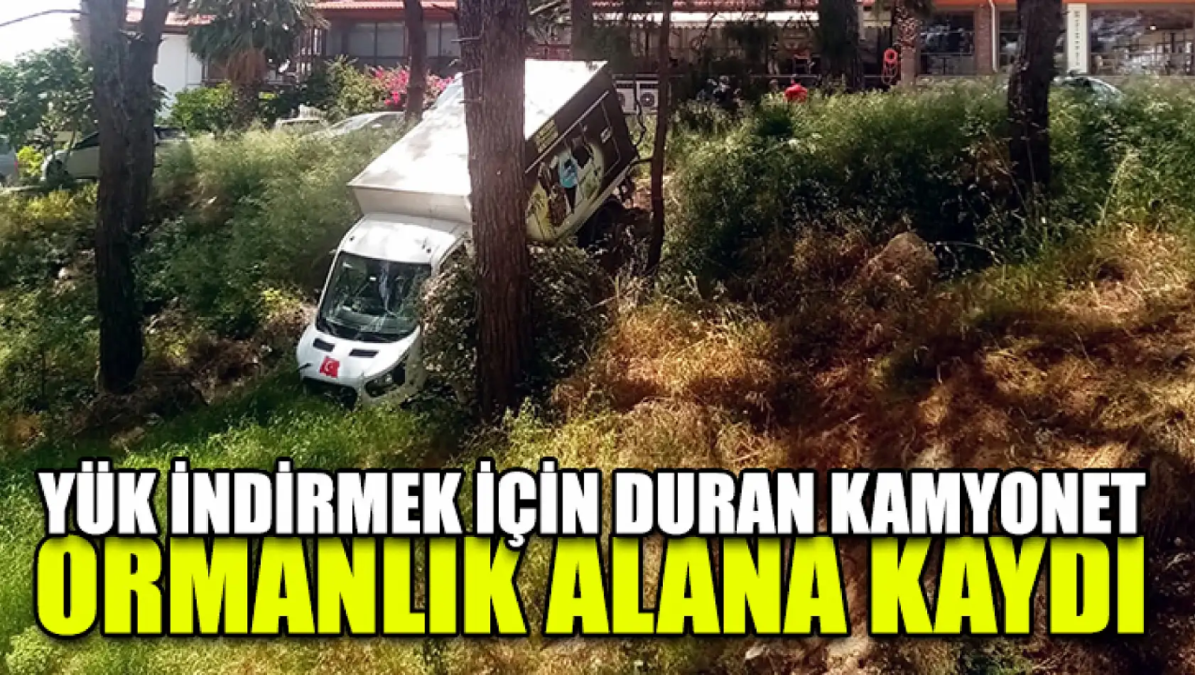 Yük İndirmek İçin Duran Kamyonet Ormanlık Alana Kaydı