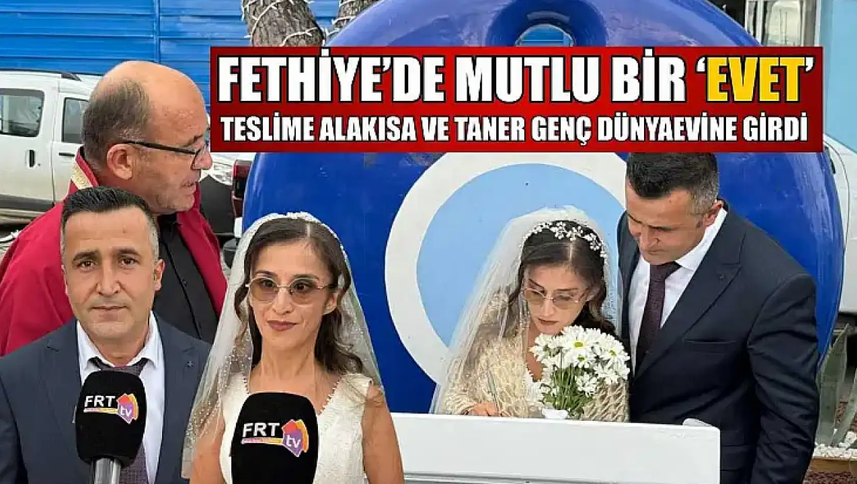 Fethiye'de mutlu bir 'Evet': Teslime Alakısa ve Taner Genç dünyaevine girdi