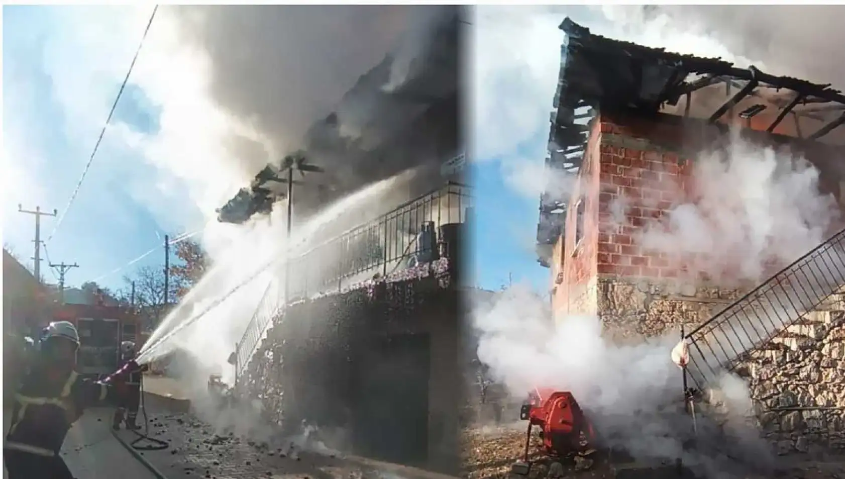 2 katlı evde yangın paniği