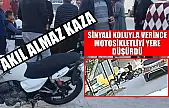 Akıl almaz kaza: Sinyali koluyla verince motosikletliyi yere düşürdü