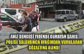 Akli dengesi yerinde olmayan şahıs polise saldırınca ayağından vurularak gözaltına alındı