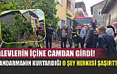 Alevlerin içine camdan girdi! Jandarmanın kurtardığı o şey herkesi şaşırttı