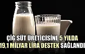 Çiğ süt üreticisine 5 yılda 19,1 milyar lira destek sağlandı