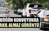 Düğün konvoyunda akıl almaz görüntü