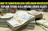Esnaf ve sanatkarlara sağlanan kredilerin toplam tutarı 615,4 milyar liraya ulaştı
