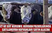 Et ve Süt Kurumu, kurban pazarlarında satılamayan hayvanları satın alacak