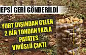 Hepsi geri gönderildi: Yurt dışından gelen 2 bin tondan fazla patates virüslü çıktı