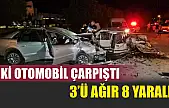 İki Otomobil Çarpıştı: 3'ü Ağır 8 Yaralı