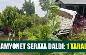 Kamyonet seraya daldı: 1 yaralı