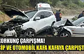 Korkunç çarpışma! Cip ve otomobil kafa kafaya çarpıştı