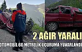 Otomobil 60 metrelik uçuruma yuvarlandı: 2 ağır yaralı